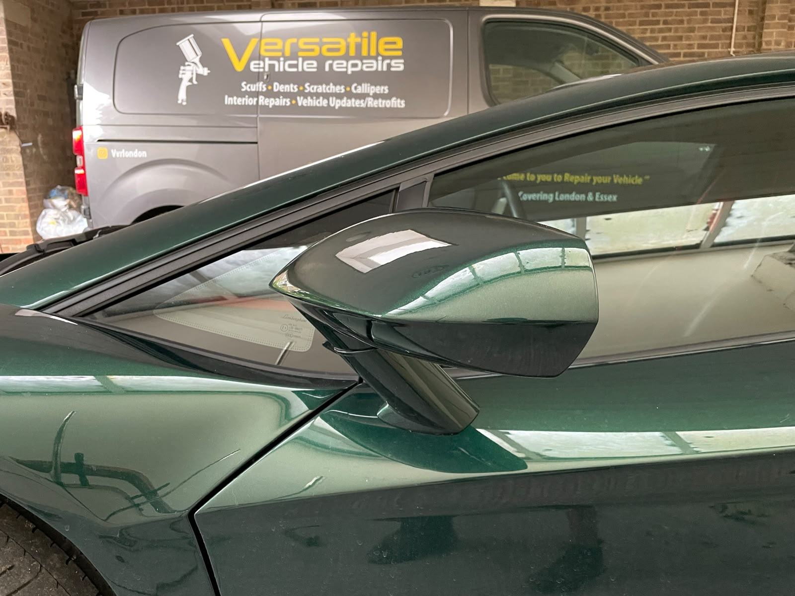 Lamborghini wing mirror respray before and after - after
